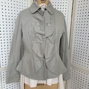 New York & Company Light Gray Trench Coat